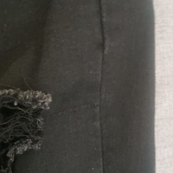 American Eagle jeans women's sz 6 black destroyed holes stretch hi-rise jegging - Picture 10 of 16